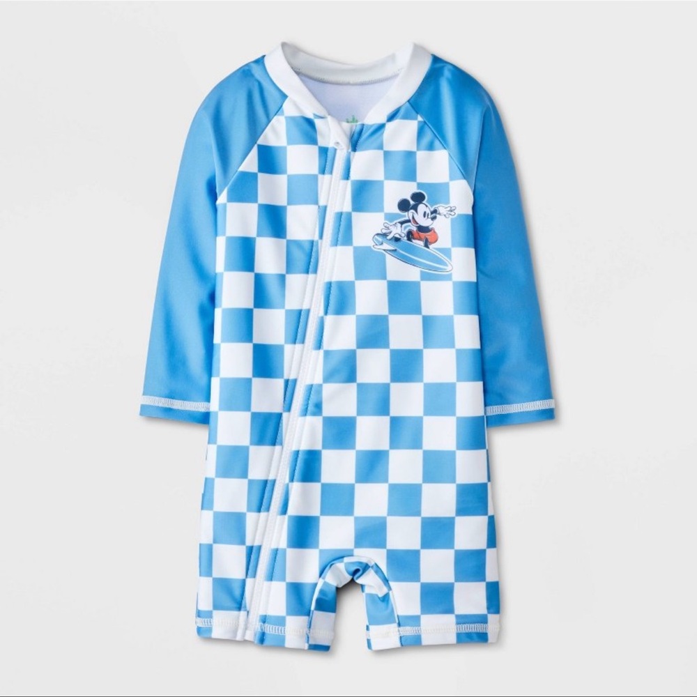 Disney Blue Checkered Rashguard